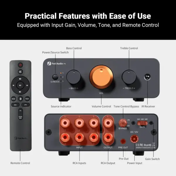 Fosi Audio P4 Mini Preamplifer - Image 2