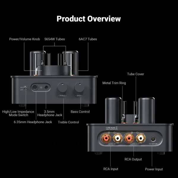 Fosi Audio GR70 Tube Headphone Amp - Image 3
