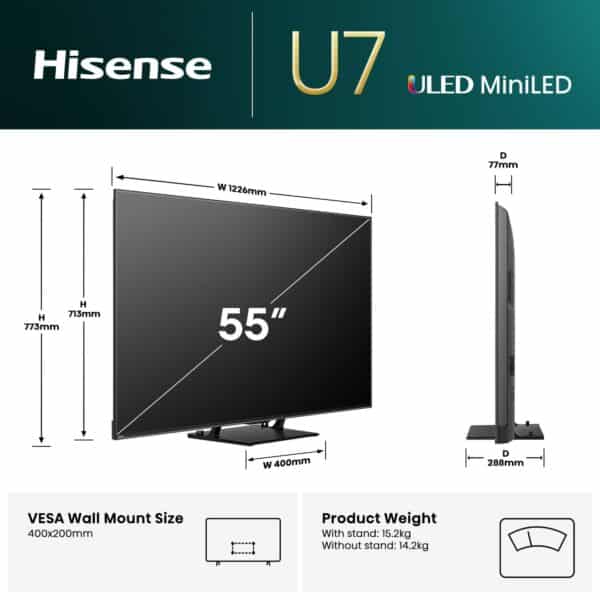Hisense 55″ U7QNZ 4K ULED Mini-LED Smart TV - Image 11
