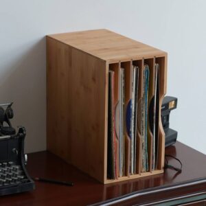 GOKA Bamboo Record Storage Box