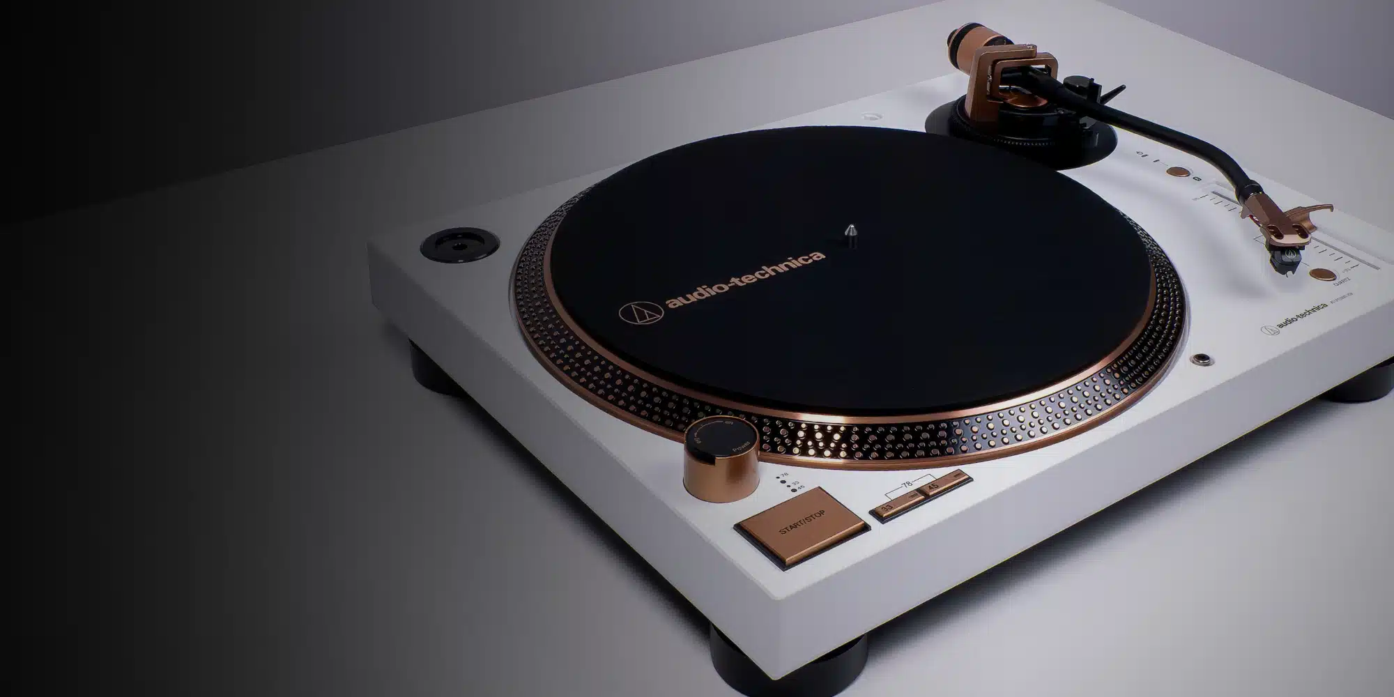 Audio-Technica AT-LP120XBT-USB White & Bronze Direct Drive Turntable - Limited Edition - Image 4