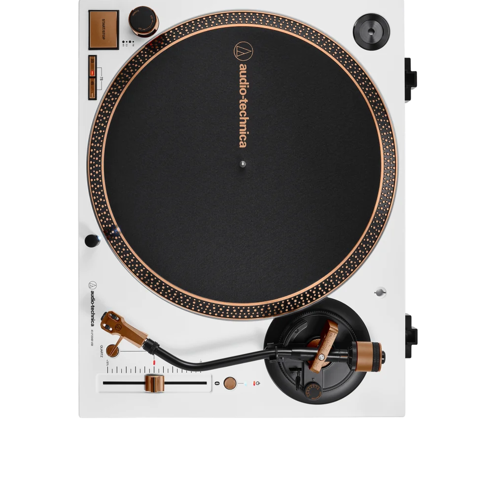 Audio-Technica AT-LP120XBT-USB White & Bronze Direct Drive Turntable - Limited Edition - Image 2