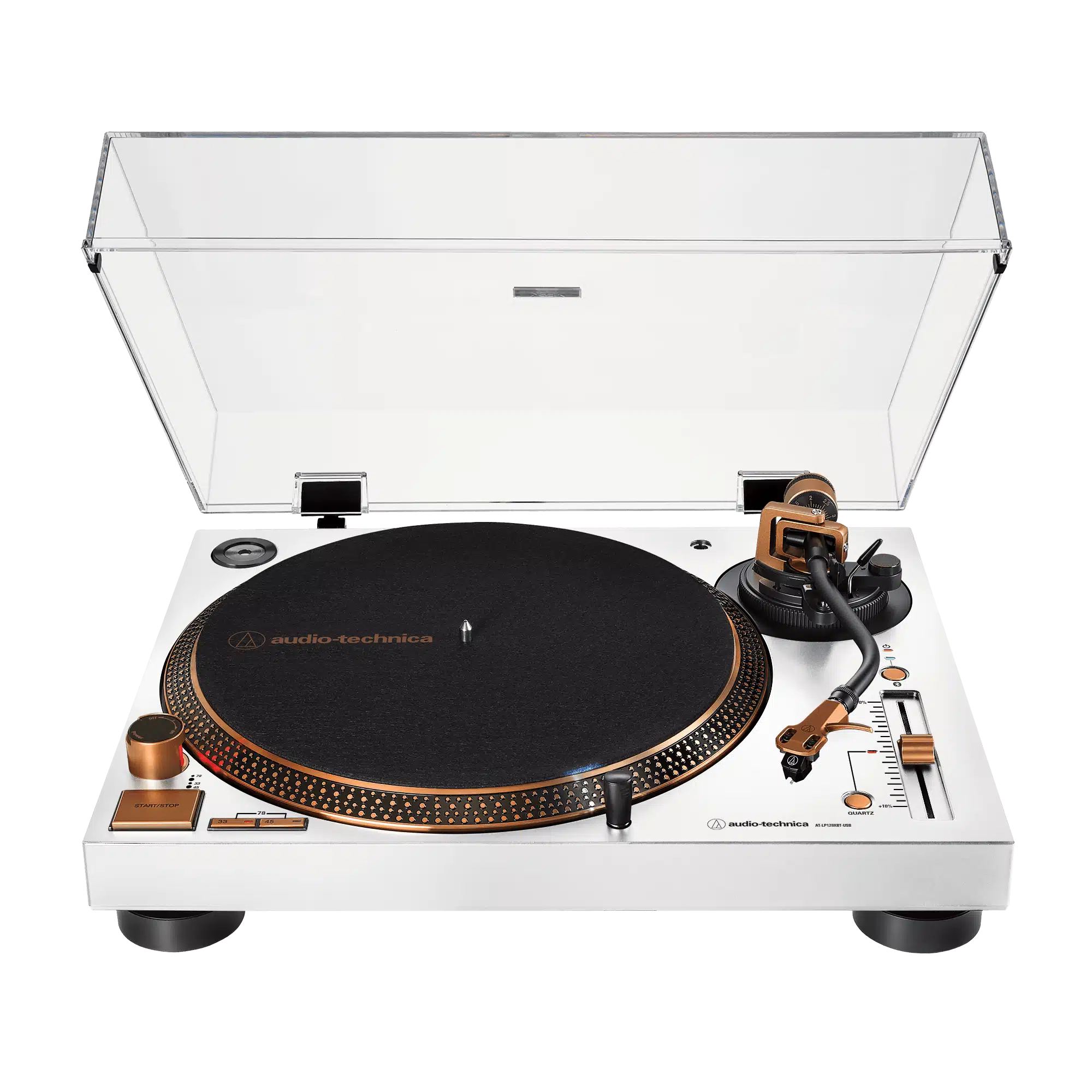 Audio-Technica AT-LP120XBT-USB White & Bronze Direct Drive Turntable - Limited Edition